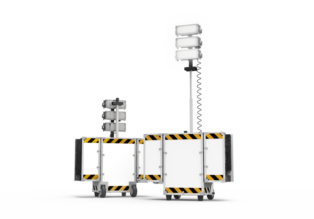 Two portable tower lights
