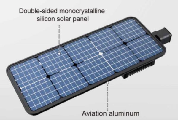 A double-sided monocrystalline silicon solar panel