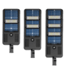 Three portable solar light panels