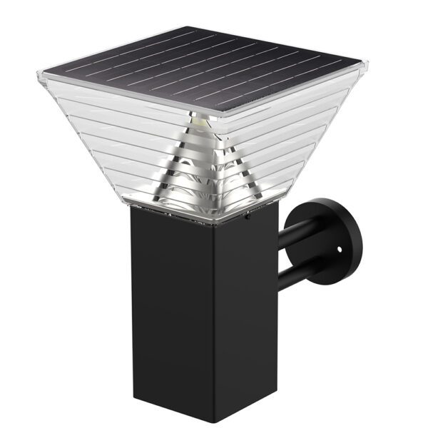 Wall Mounted Solar Bollard Super Bright 3 Watt, 480 Lumens Waterproof, 5 Nights of light on a single days charge, 13.70” tall.